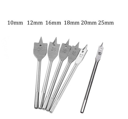 High quality 6pcs/set Flat Drill High-carbon Steel Wood