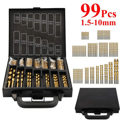 Drill Bits Set Titanium Coated Plastic Wood Metal Drill Bits